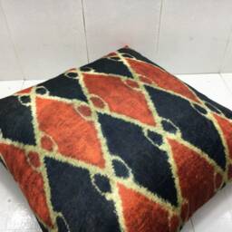 Velvet Pillow Cover 20x20 Handwoven Silk Cushion Decorative Pilow Modern Ikat Accent Pillows Home Decor Living - thumbnail 4