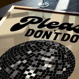 Please Don't Do Coke in The Bathroom Print, Funky Wall Art, Retro Disco Ball Poster, Decor, Trendy Unframed - thumbnail 3