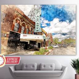 Fargo Theatre, Downtown Canvas Print, Canvas, Wall Art, Painting, North Dakota, Poster, Art - thumbnail 3