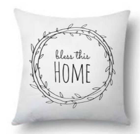 Bless This Home Pillowcase Rustic Farmhouse Decor