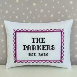 Personalised Mr & Mrs Pillow Custom Wedding Gift Cushion Embroidered Name Date Anniversary Keepsake - thumbnail 4