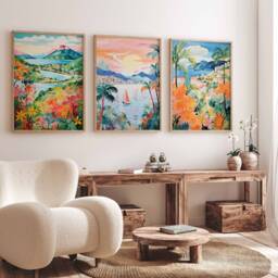 British Virgin Islands Set Of 3 Travel Posters, Caribbean Prints, Tropical Wall Art, Art - thumbnail 2