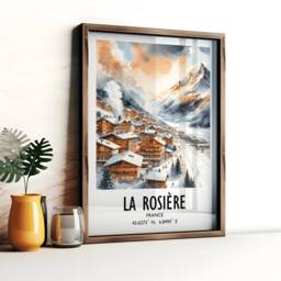 La Rosiere Ski Poster Print - Watercolour Art Decor - Travel Wall Artwork Skiing Gifts French Alps Mountain Resort Gift Snowboard - thumbnail 3