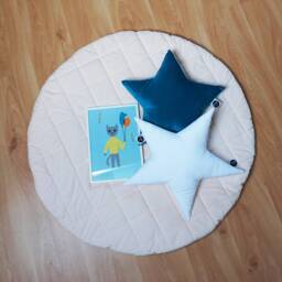 Peach Velvet Baby Play Mat, Padded Toddler Floor Soft Nursery Rug, Shower Gift - thumbnail 2