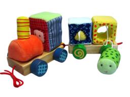 A Colorful Train Made Of Plush & Wood - thumbnail 1