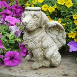 Dog Garden Memorial Statue - Stone Angel Dog, 21cm 3Kg Decorative Outdoor - thumbnail 1