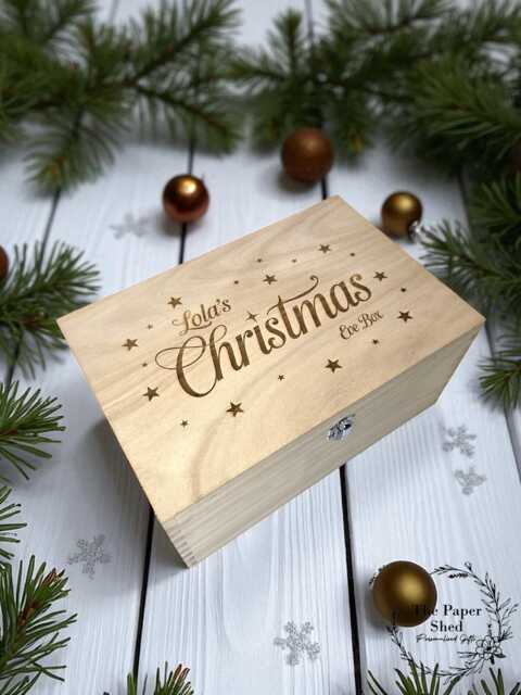 Personalised Christmas Eve Box Wooden Engraved - image 1