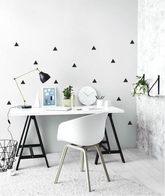 Triangle Wall Decals, 2'' Inch - 5cm, Black Sticker Triangles, Decor Gold, Shape Art, Kids Room & Home - image 1