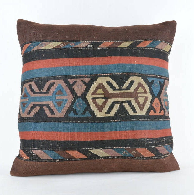 "Kilim Pillow 24x24 Inc , Wool Kilim Cousin From Anatolia, 24""x24" - image 1