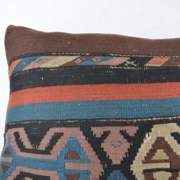 "Kilim Pillow 24x24 Inc , Wool Kilim Cousin From Anatolia, 24""x24" - thumbnail 2