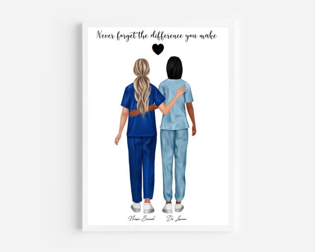 Personalised Nurse Print, Student Gift, Graduation Gift, Nurse Retirement Gift, Midwife Print - image 1
