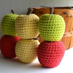 Baby & Toddler Toy Apples, Set Of 6 Fall Handmade Preschool Toys, Home Table Display Or Play - thumbnail 2