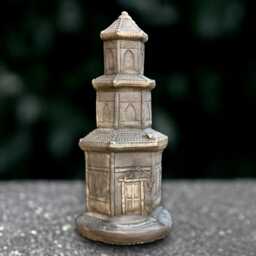 Stone Castle Statue Medieval Fortress Sculpture Concrete Decoration Handmade Stronghold Ornament Outdoor Fantasy Architecture Art - thumbnail 4
