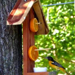 Wood Bird Feeder, Oriole Tanager Fruit & Jelly Feeders, Mother's Day Gift - thumbnail 3