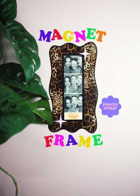 Photo Booth Strip Magnetic Frame - Leopard Print
