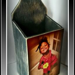 Wooden Box - Office Storage 12x5x4 Stationary Mail Holder Bill Desk Organizer Your Image On Custom Made Gifts - thumbnail 4