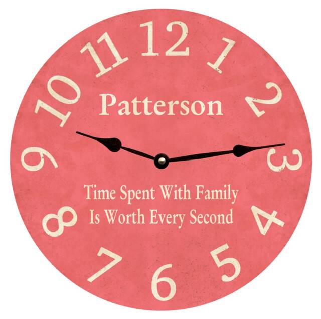Personalized Pink Wall Clock - Perfect Handmade Gift - image 1