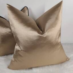 Glamorous Satin Luxury Cushion Cover Champagne Gold Fabric, Elegant Home Decor Throw Pillow Cover Accent Sham - thumbnail 3