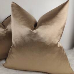 Glamorous Satin Luxury Cushion Cover Champagne Gold Fabric, Elegant Home Decor Throw Pillow Cover Accent Sham - thumbnail 2