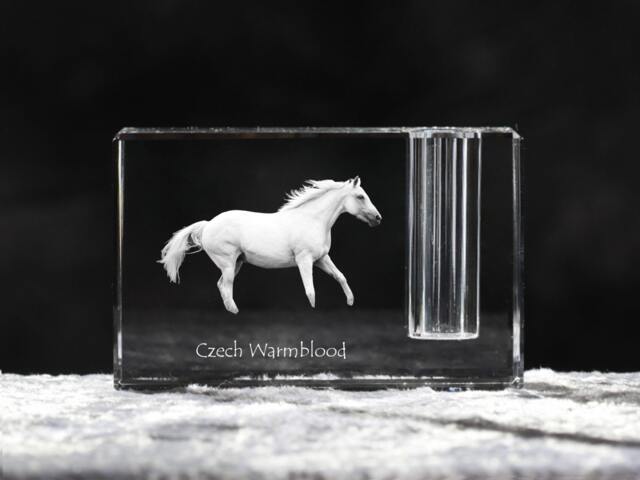 Czech Warmblood , Crystal Pen Holder With Horse, Souvenir, Decoration, Limited Edition, Collection - image 1