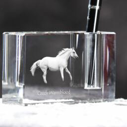 Czech Warmblood , Crystal Pen Holder With Horse, Souvenir, Decoration, Limited Edition, Collection - thumbnail 3