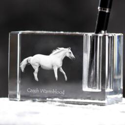 Czech Warmblood , Crystal Pen Holder With Horse, Souvenir, Decoration, Limited Edition, Collection - thumbnail 2