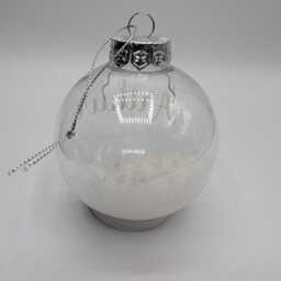 Personalised Snow Christmas Bauble, First Christmas, Custom Memorial Tree Decoration, Ornament - thumbnail 3