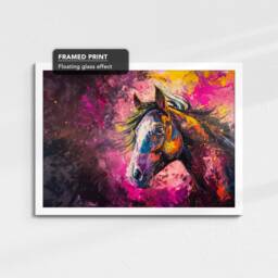 Horse Abstract Painting Framed Poster Print & Canvas Wall Decor Art Bedroom Home Living Room Rider Gift Idea - thumbnail 3
