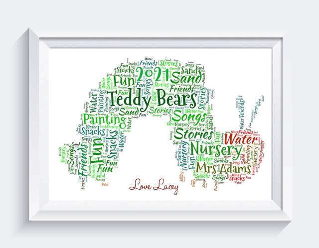 Personalised Caterpillar Thank You Leaving Gift Teacher Nursery Word Art Print Only Unframed