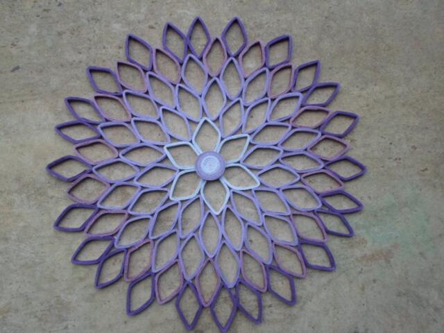 Purple Dahlia Paper Wall Art Handmade Quilled Flower Decor - image 1