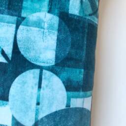 Velvet Harlequin Segments Cushion, Teal Emerald Blue Turquoise, Abstract Modern Geometric, Luxury Pillow, Retro Style - thumbnail 4