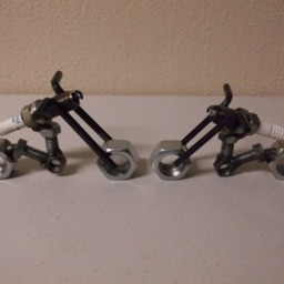 Motorcycle, Up Cycled Spark Plug Bike, Recycled Metal Miniature Motorbike Model - thumbnail 4