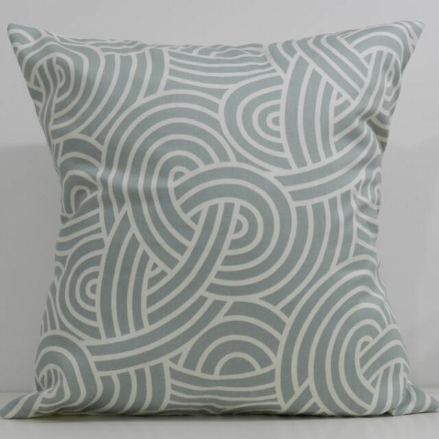 New 18x18 Inch Designer Handmade Pillow Case in Blue & White Knots