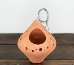 Handmade Terracotta Hanging Planter - Octahedron Garden Decor - thumbnail 1