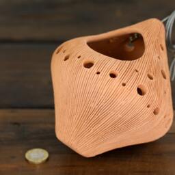 Handmade Terracotta Hanging Planter - Octahedron Garden Decor - thumbnail 2