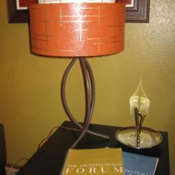 Mid Century Vintage Style 2 Tier Fiberglass Lamp Shade Modern Atomic Retro B/O Gld - thumbnail 2