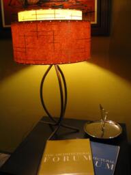Mid Century Vintage Style 2 Tier Fiberglass Lamp Shade Modern Atomic Retro B/O Gld - thumbnail 1