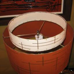 Mid Century Vintage Style 2 Tier Fiberglass Lamp Shade Modern Atomic Retro B/O Gld - thumbnail 3