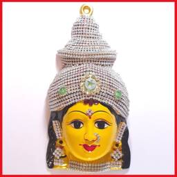 Goddess Lakshmi - For Varalakshmi Pooja , Diwali Or Wall Hanging Face Stone Decorated Solid Alloy Built To Last - thumbnail 2