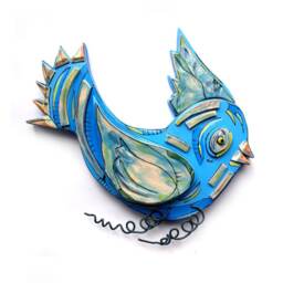Custom Love Birds Wall Sculpture, Ceramic & Wood, Couple Gift - thumbnail 2