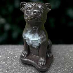 Garden Pitbull Sculpture Concrete Dog Statue Outdoor Pet Decoration Handmade Art Dog Lover Gift Lawn Ornament Memorial Decor - thumbnail 4