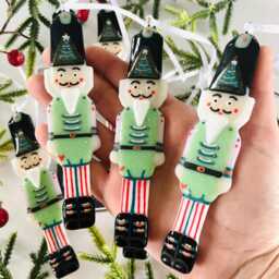 Cute Nut Cracker Fused Glass Toy Solider Christmas Decoration, Tree Decor, Cornish - thumbnail 4