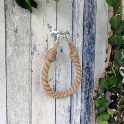 Rope Carabiner Toilet Paper Holder Nautical Jute Bathroom Decor - thumbnail 2