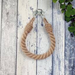 Rope Carabiner Toilet Paper Holder Nautical Jute Bathroom Decor - thumbnail 3