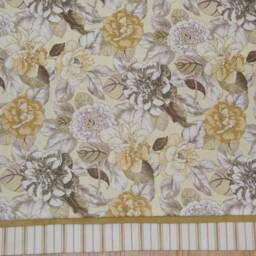 Yellow Floral Valance 17x44 - Waverly Inspirations Gold Flowers - Handmade Rod Pocket Window Topper Curtain Drapes Home D??cor Custom Jobs - thumbnail 2