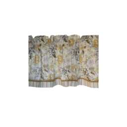 Yellow Floral Valance 17x44 - Waverly Inspirations Gold Flowers - Handmade Rod Pocket Window Topper Curtain Drapes Home D??cor Custom Jobs