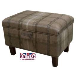 Handmade Tartan Storage Ottoman Footstool