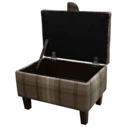 Handmade Tartan Storage Ottoman Footstool - thumbnail 2