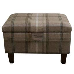 Handmade Tartan Storage Ottoman Footstool - thumbnail 3