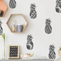 Tribal Patterned Pineapple Wall Decals - Vinyl Decals, Decor, Gold Tropical - thumbnail 2